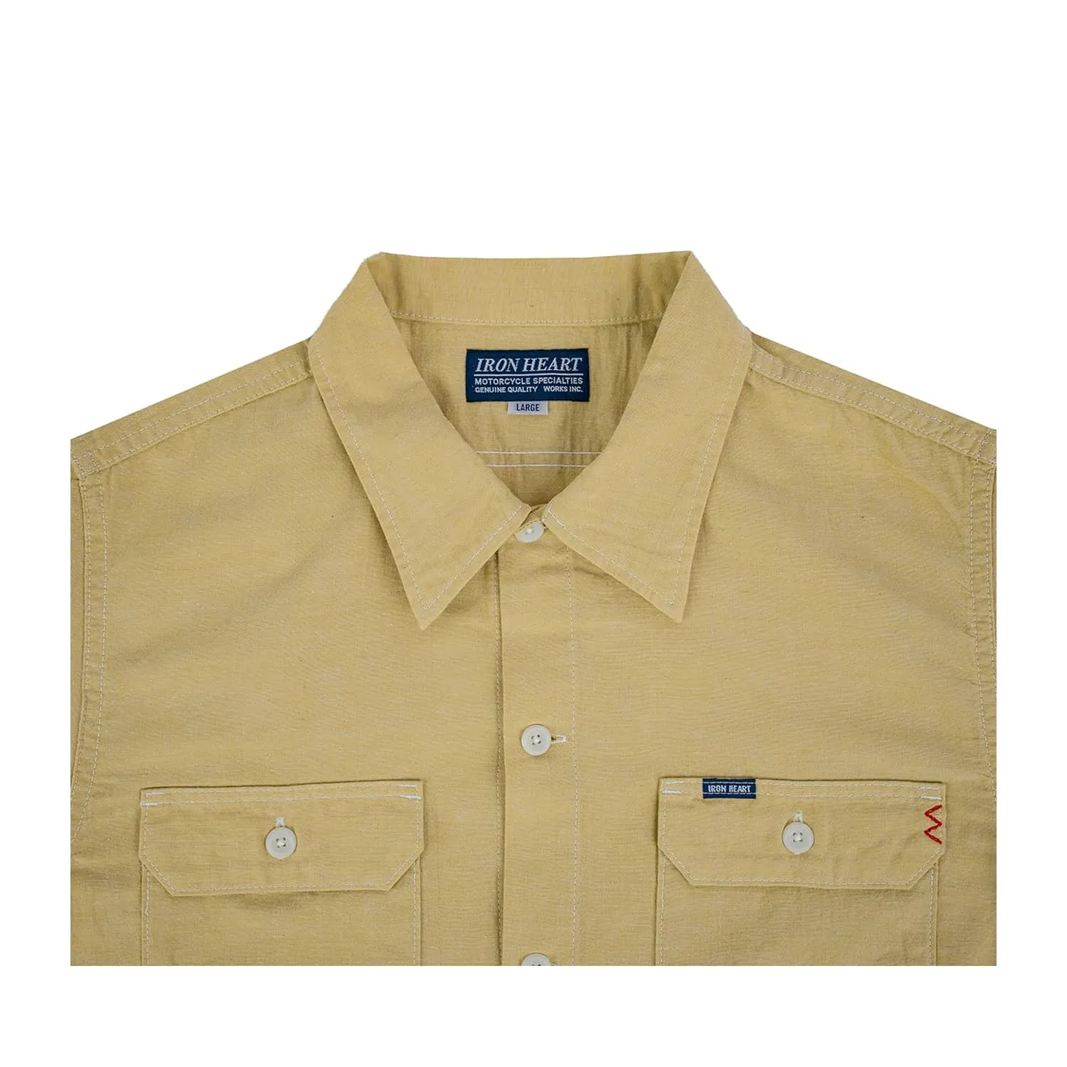 Iron Heart IHSH-388-YEL 4oz Short Sleeved Summer Shirt Yellow FINAL SALE