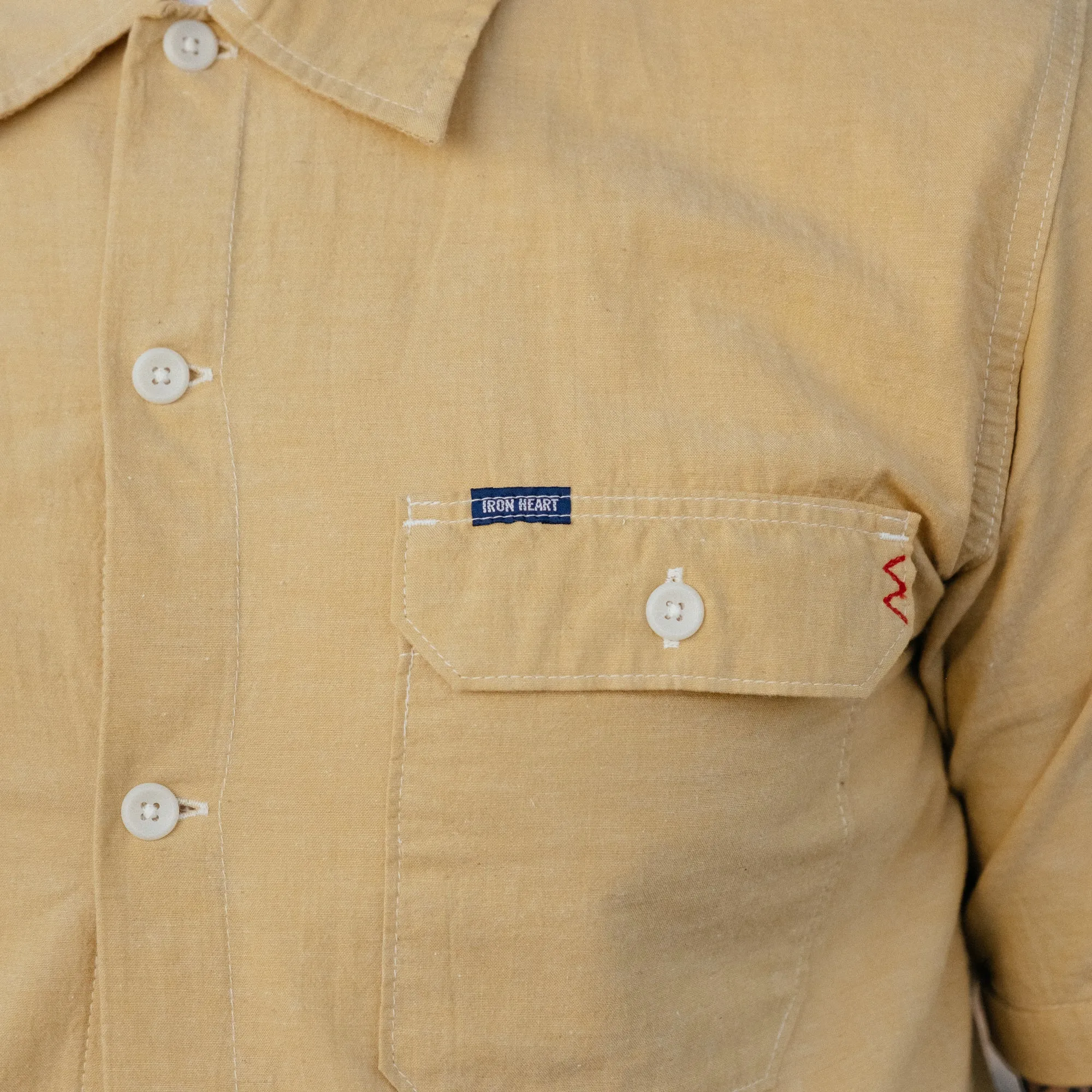 Iron Heart IHSH-388-YEL 4oz Short Sleeved Summer Shirt Yellow FINAL SALE