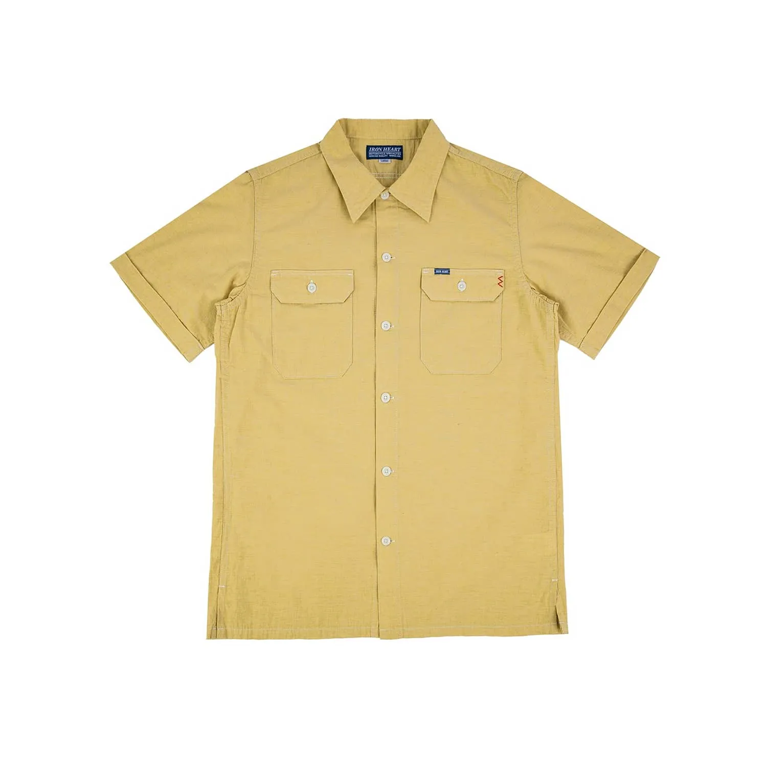 Iron Heart IHSH-388-YEL 4oz Short Sleeved Summer Shirt Yellow FINAL SALE