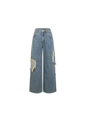 Irregular Ripped Jeans