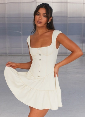 Isabella Denim Bustier Dress - Antique Spring Style