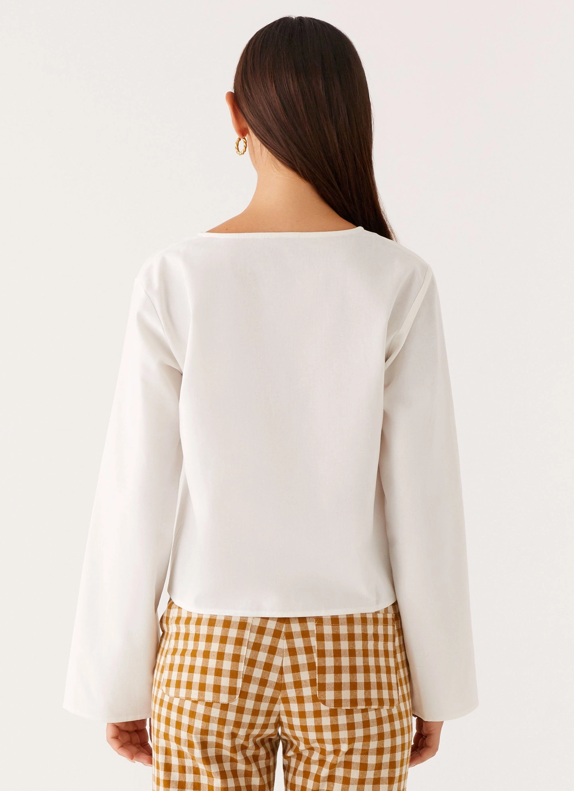 AntiPillingSurface Anti Pill Surface Isabelle Tie Front Top - White
