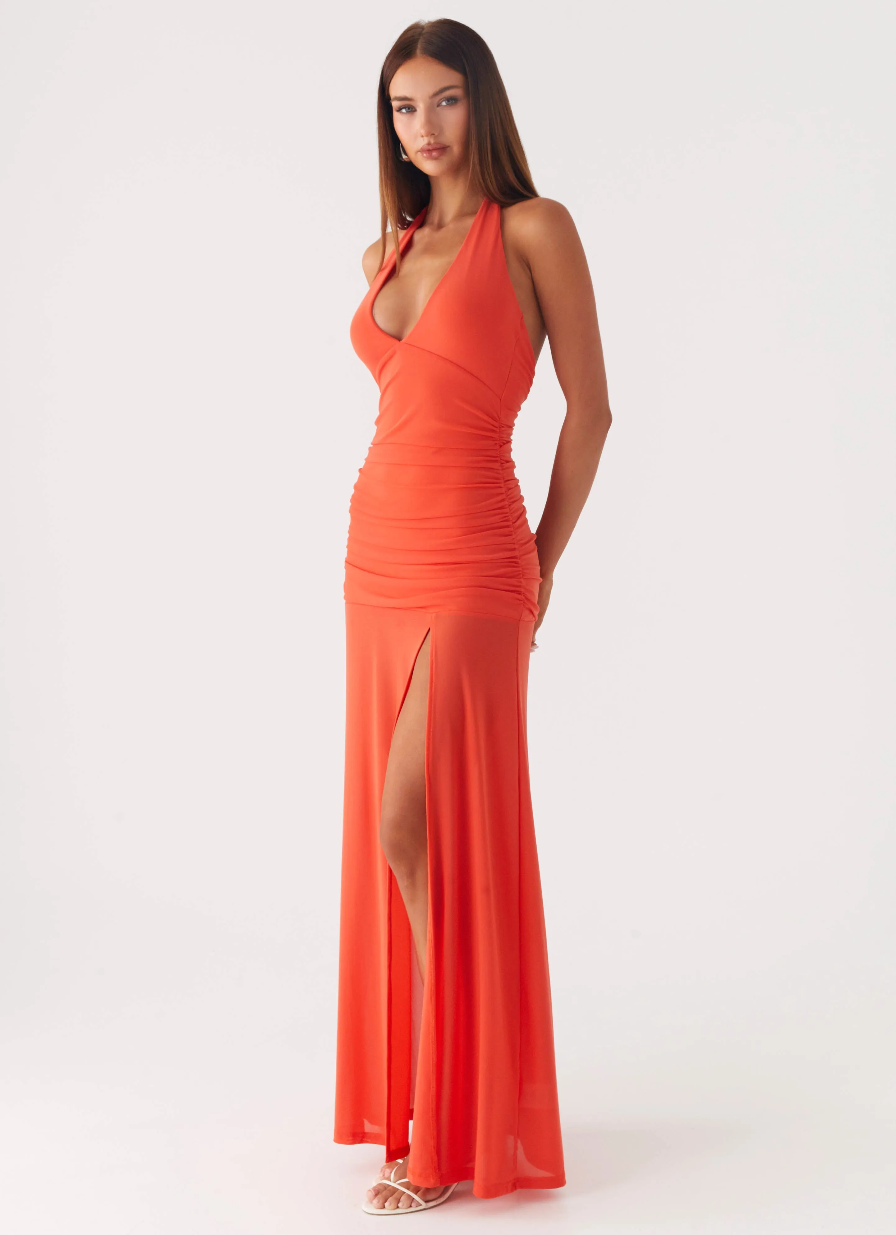 Flow Sleeve Pure Shape Island Muse Dress - Coral