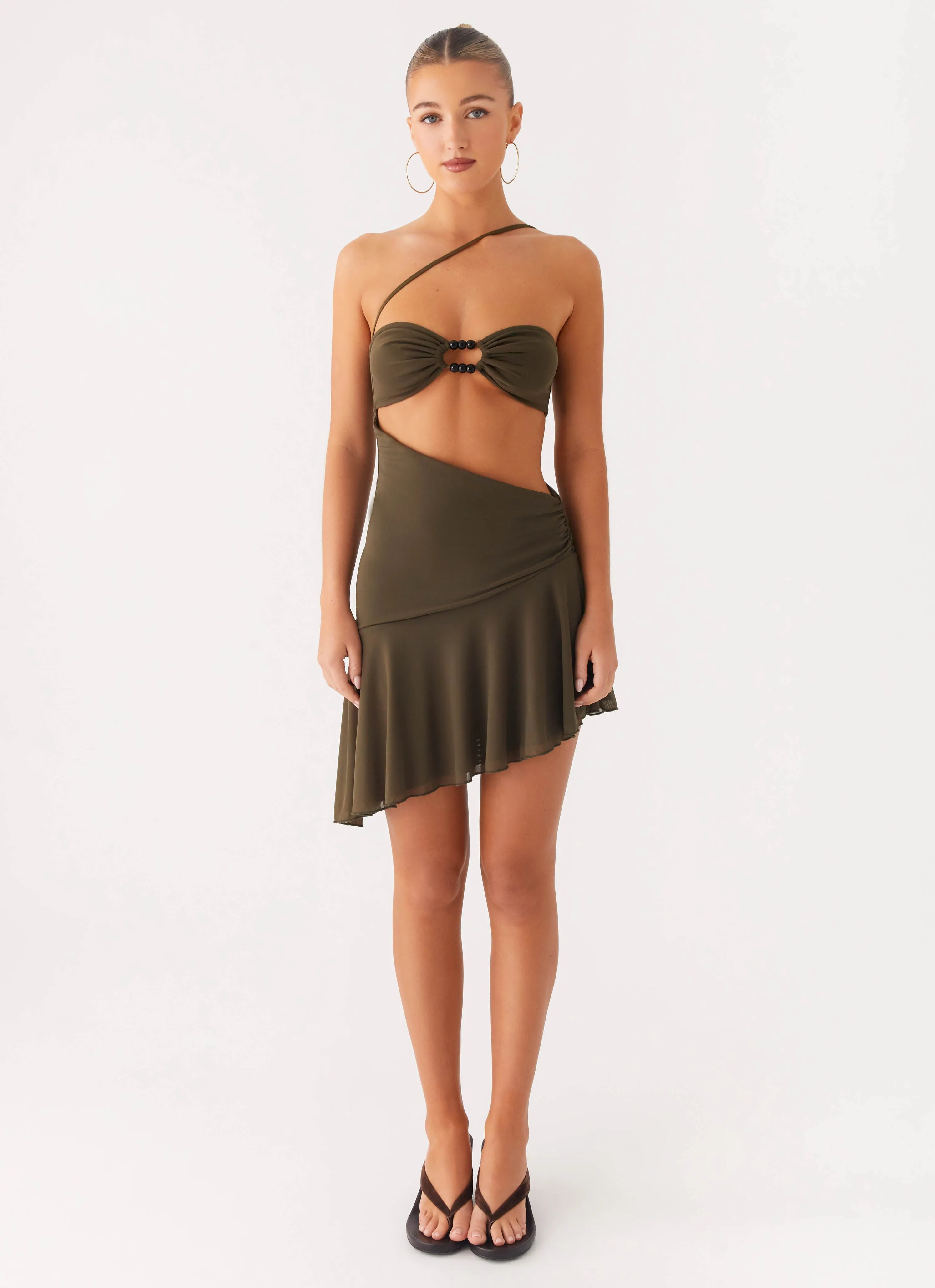 Islander Mini Dress - Khaki Comfy Flex