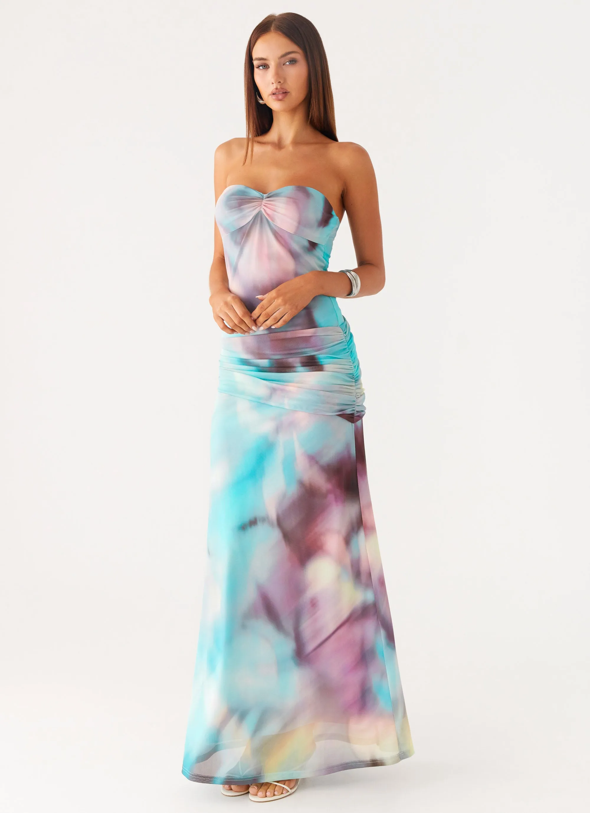 Isle Escape Mesh Maxi Dress - Sea Splash Easy Lovely Smooth Outline