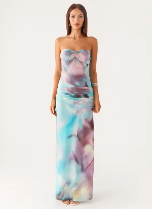 Isle Escape Mesh Maxi Dress - Sea Splash Retro Mood Comfy Style