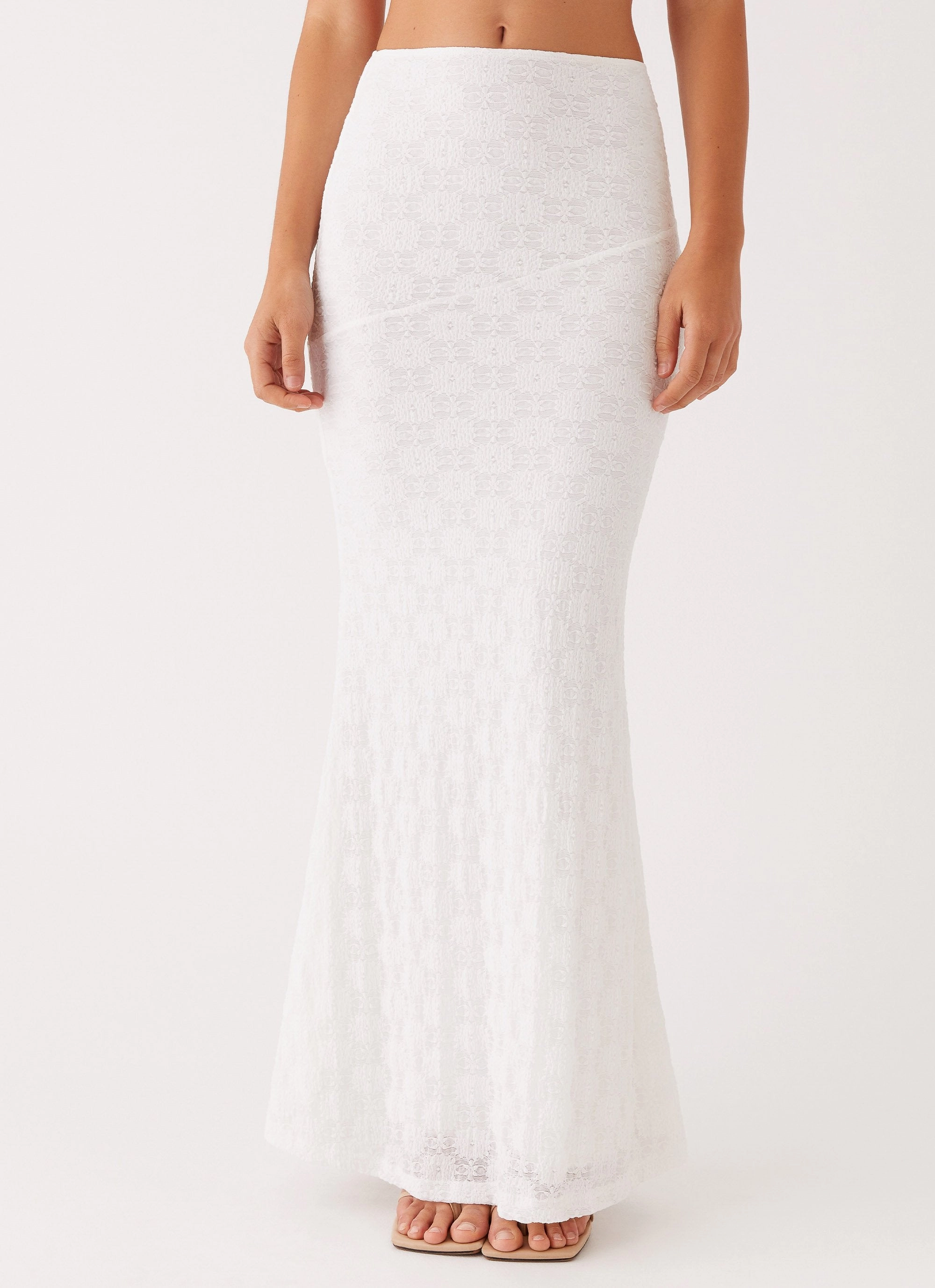Issey Maxi Skirt - White Multi Panel Construction Snag Free Fabric