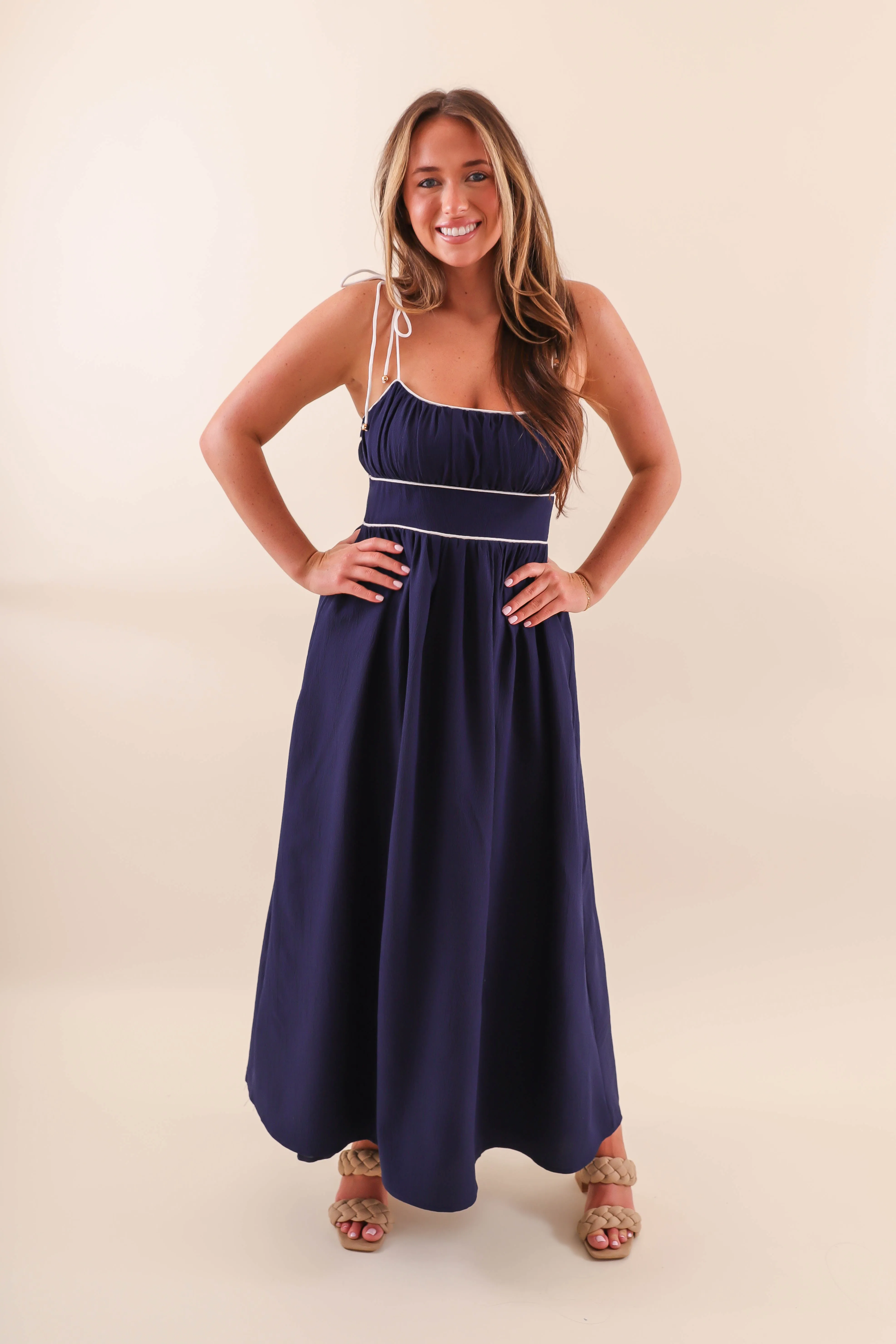 Reading Your Poems Maxi Dress-Navy Chic Comfort Look