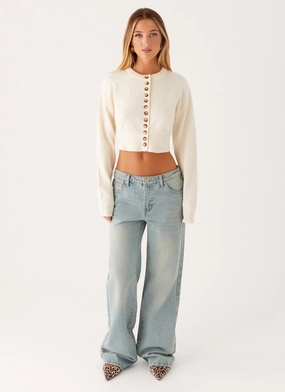 Its Happening Knit Cardigan - Ivory Convertible Style