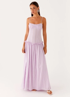 Relaxed fit wear Jacinda Drop Waist Maxi Dress - Lavender