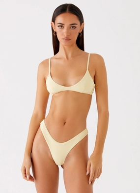 Jacklyn Bikini Top - Yellow Reflective details