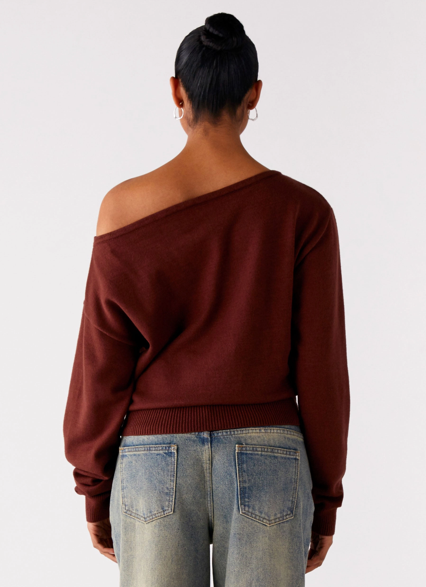Jaelin Asymmetric Top - Chocolate Sustainable Textile