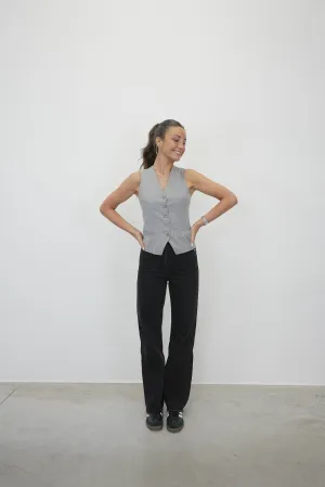 JAINE LOOSE STRAIGHT JEANS IN FADED BLACK