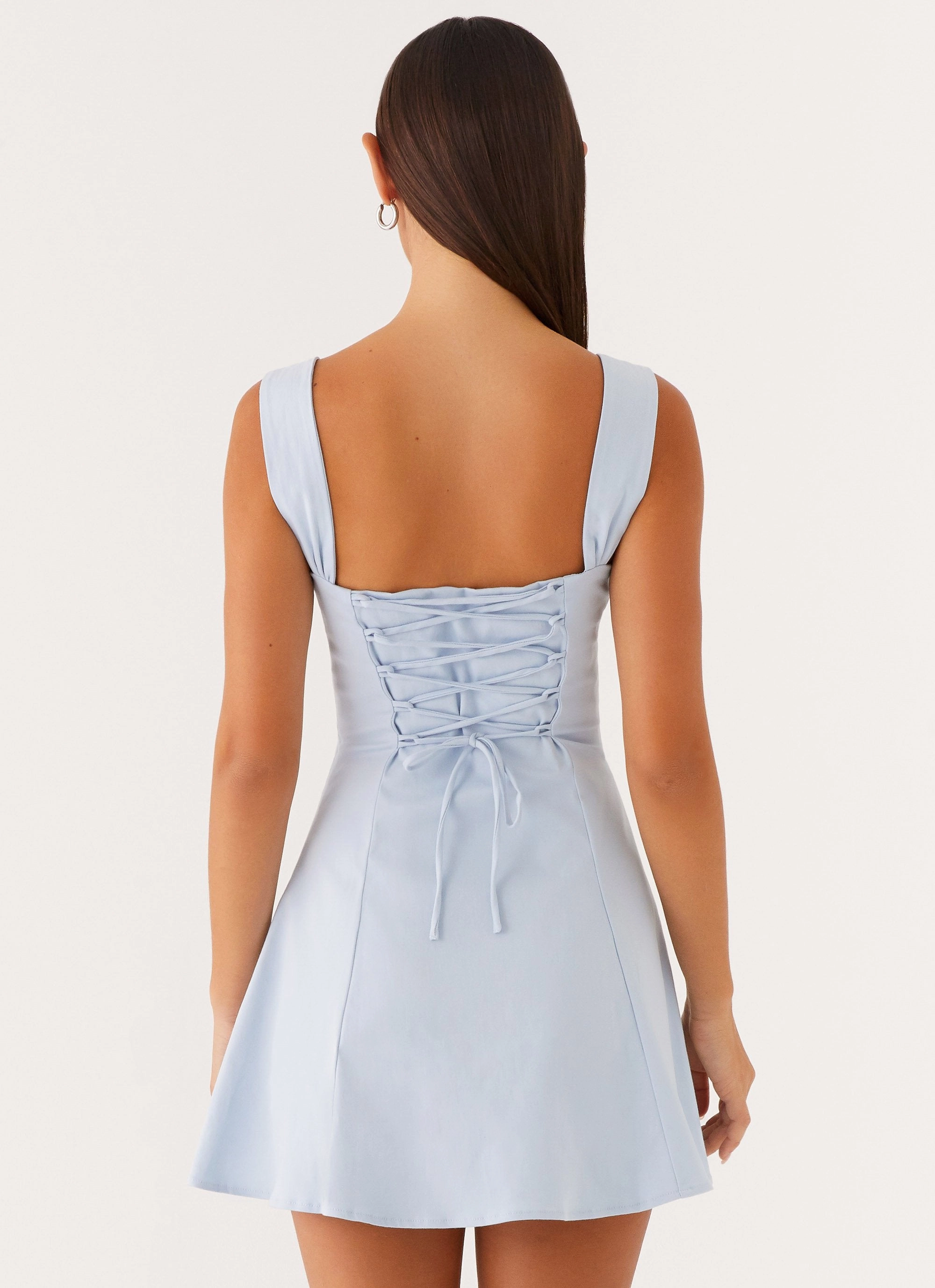 Shine Moment Jamaya Tie Mini Dress - Blue