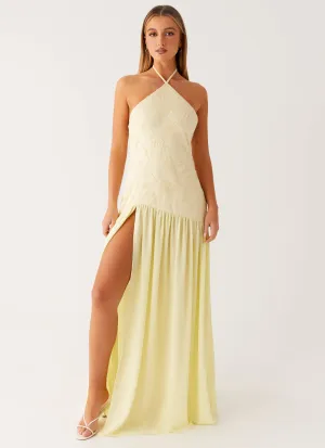 Natural Texture Janelle Beaded Maxi Dress - Yellow