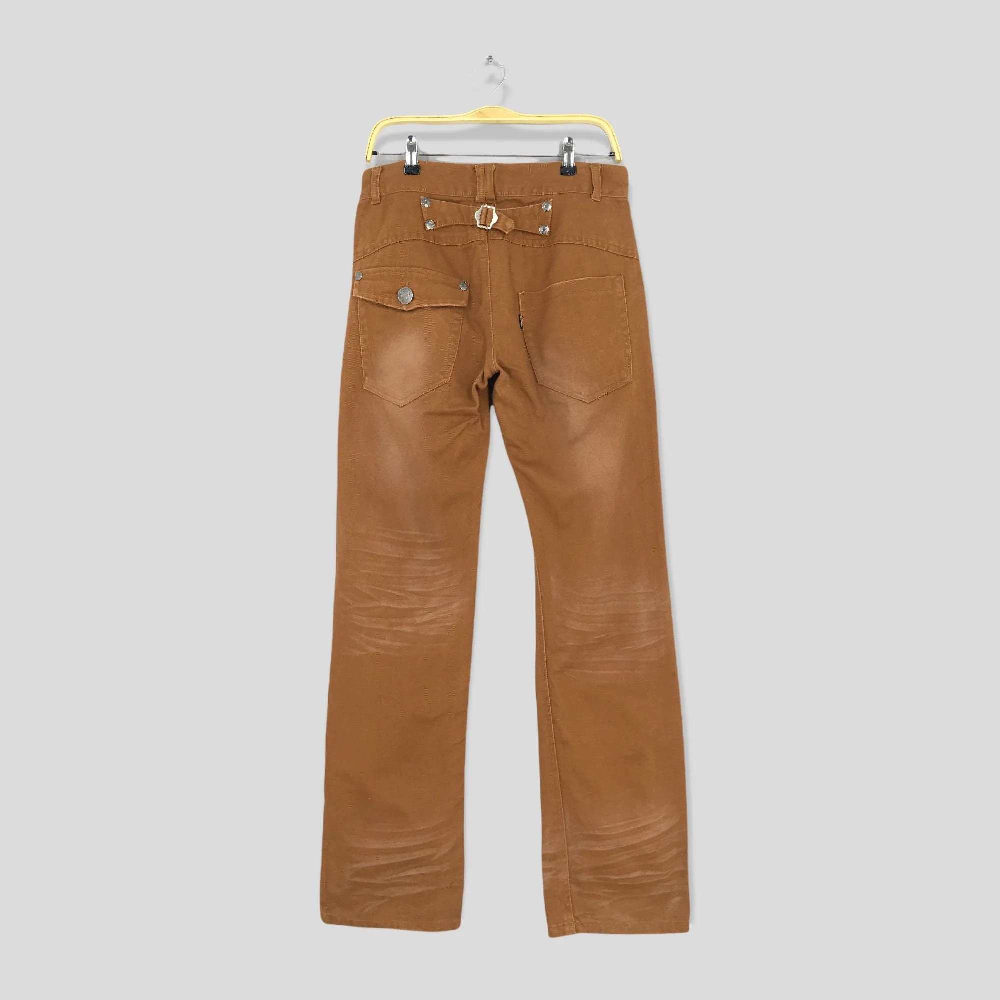 Japanese Lowbox Brown Acid Stoned Wash Jeans Size 30x31.5
