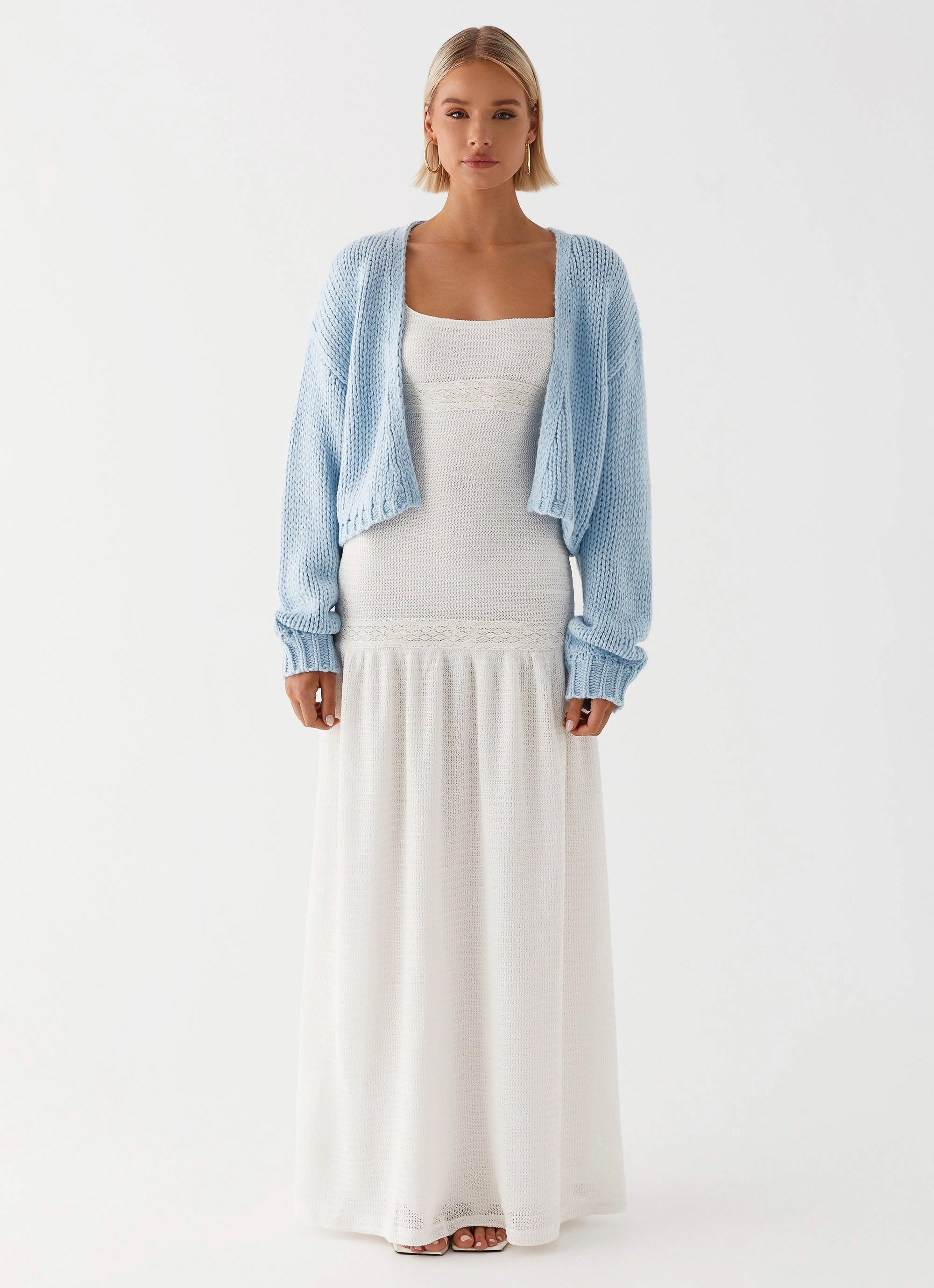 Versatile Fit Layer Modular Layering System Jasleen Knit Cardigan - Blue