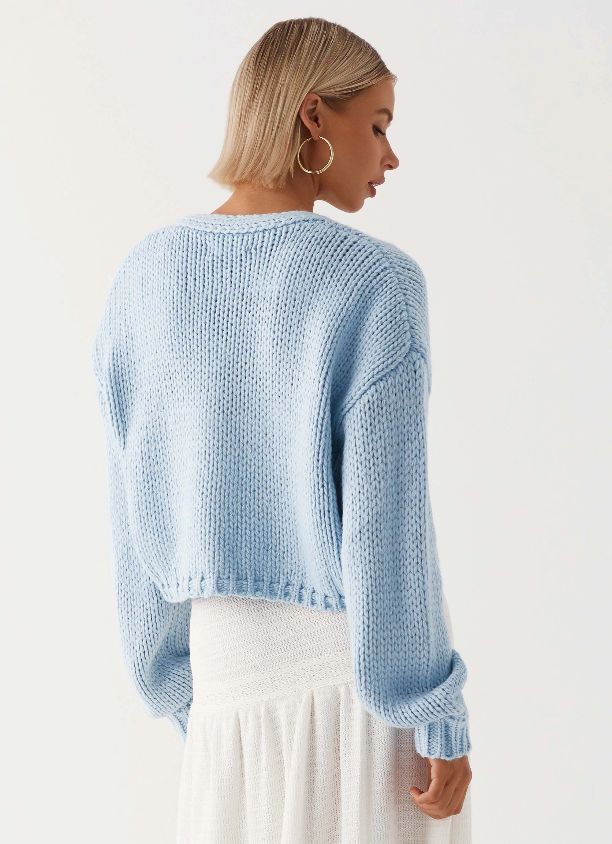 Office Wear OdorControl Treatment Jasleen Knit Cardigan - Blue