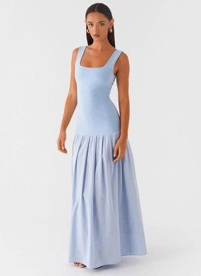 Jaxon Maxi Dress - Blue Polished Finish Urban Classic