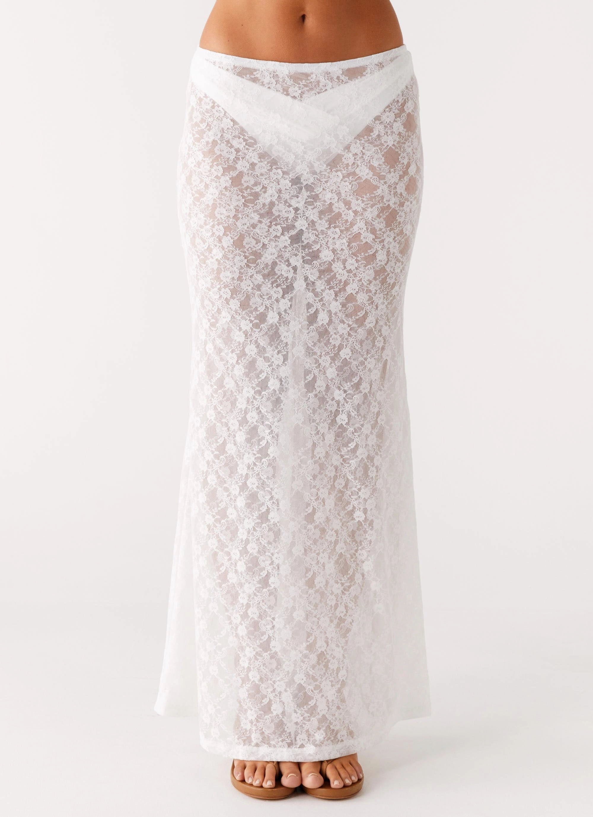 Clean Lines AllDayCompression Jaz Lace Maxi Skirt - White
