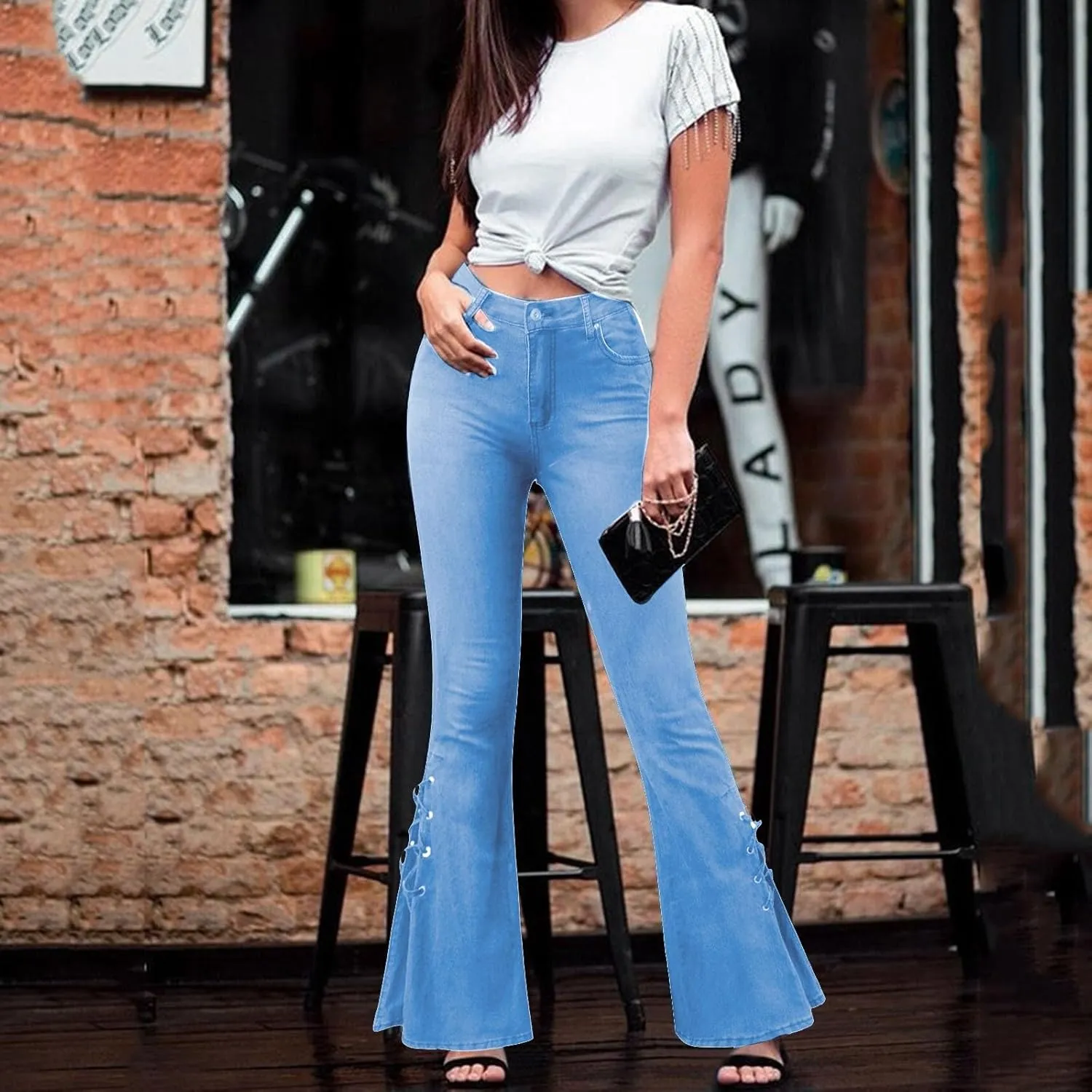 Jeans for Women Flare Jeans High Waisted Wide Leg Baggy Jean for Women Stretch Denim Pants Skinny Jeans Bootcut Jeans