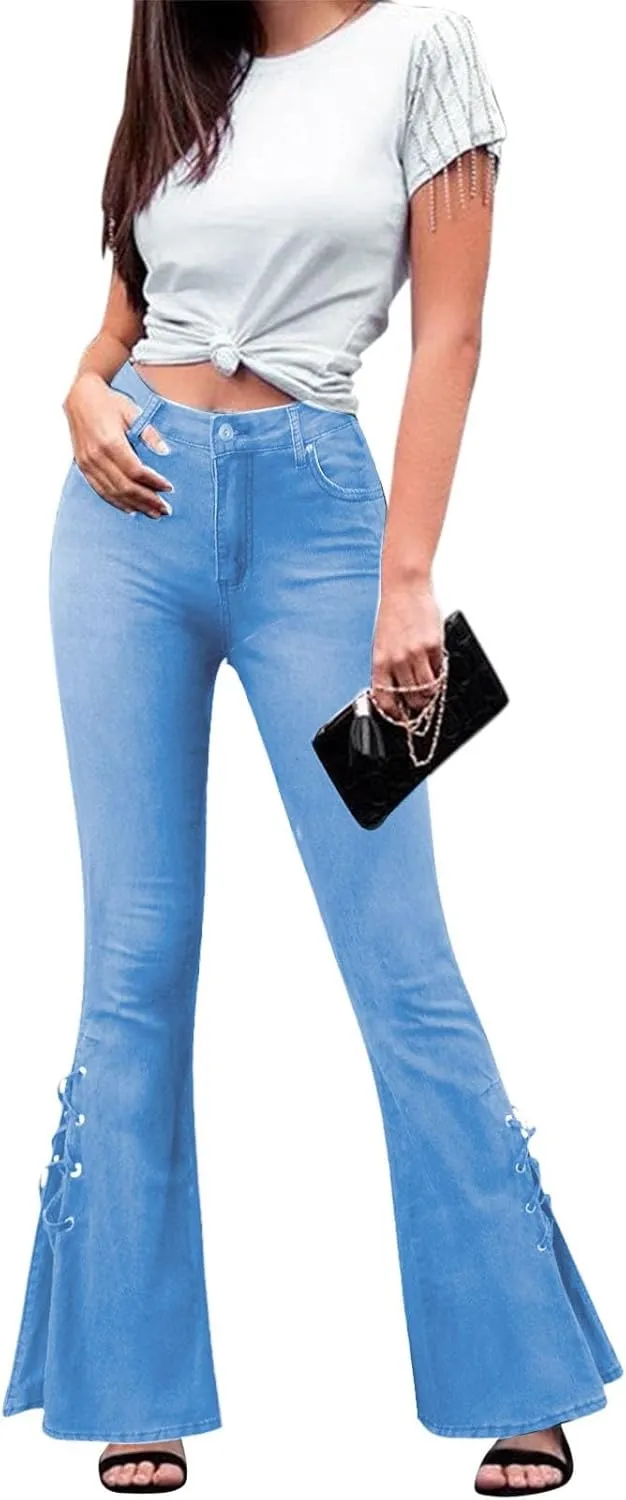 Jeans for Women Flare Jeans High Waisted Wide Leg Baggy Jean for Women Stretch Denim Pants Skinny Jeans Bootcut Jeans