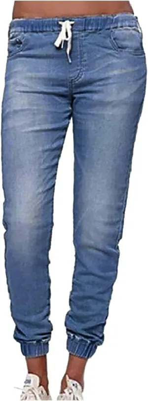 Jeans for Women Stretch Ankle Bootcut Jeans Drawstring Waisted Straight Leg Jeans Trendy Loose Fit Denim Pants Y2k