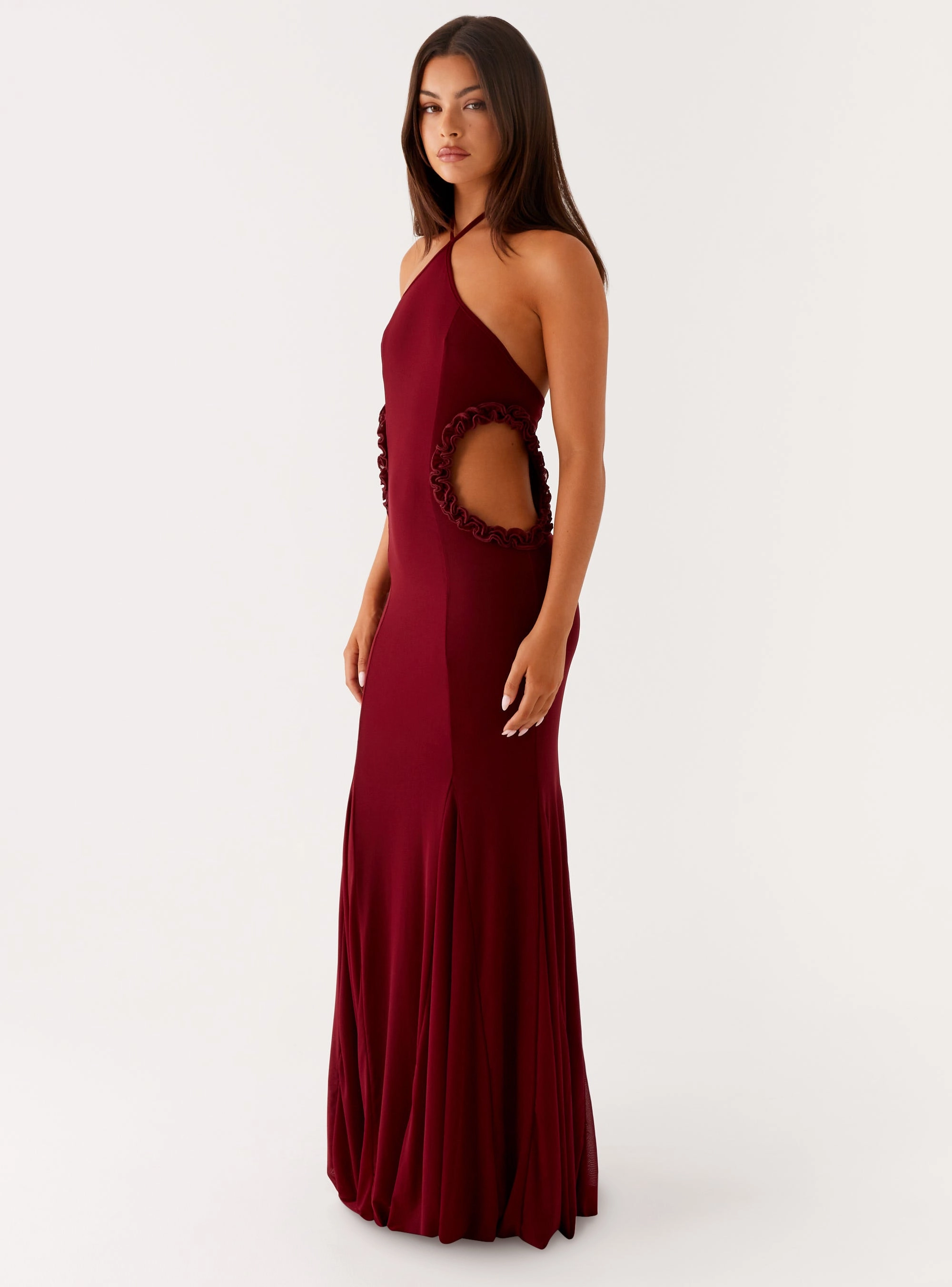 Jemima Maxi Dress - Raspberry Wine Refined Stitch