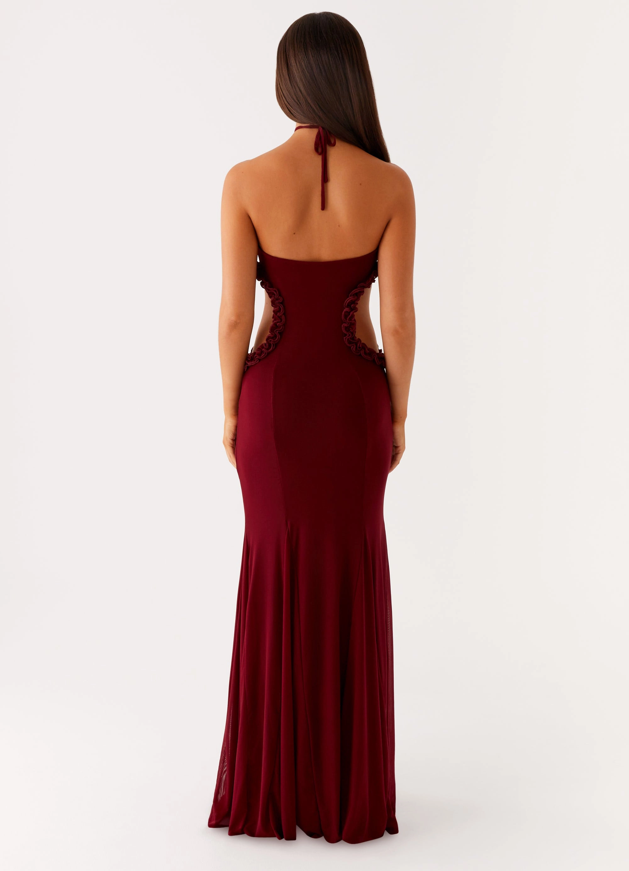 Jemima Maxi Dress - Raspberry Wine Stylish party wear Fashion Fit