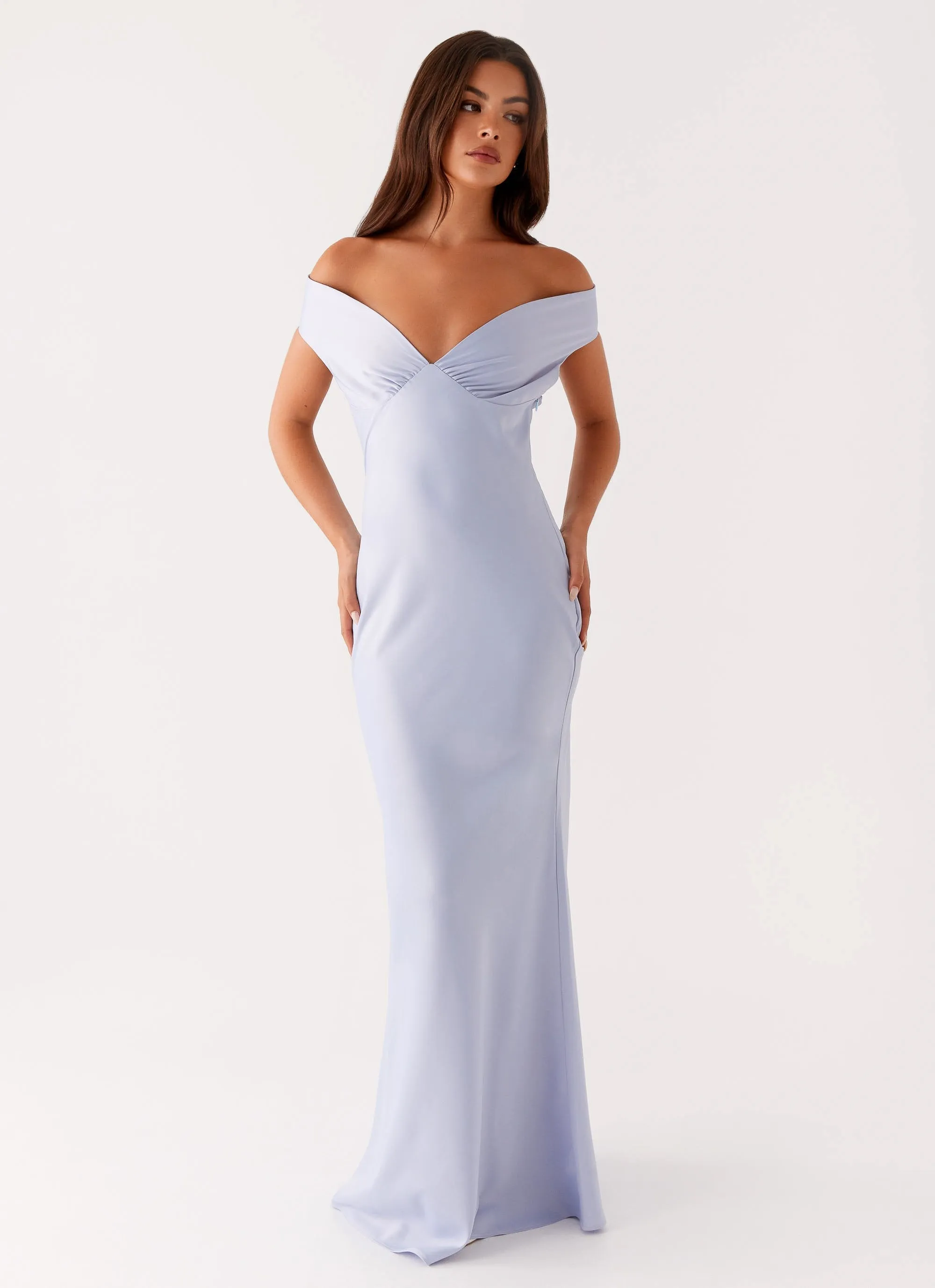 Simple Texture Jenner Maxi Dress - Blue