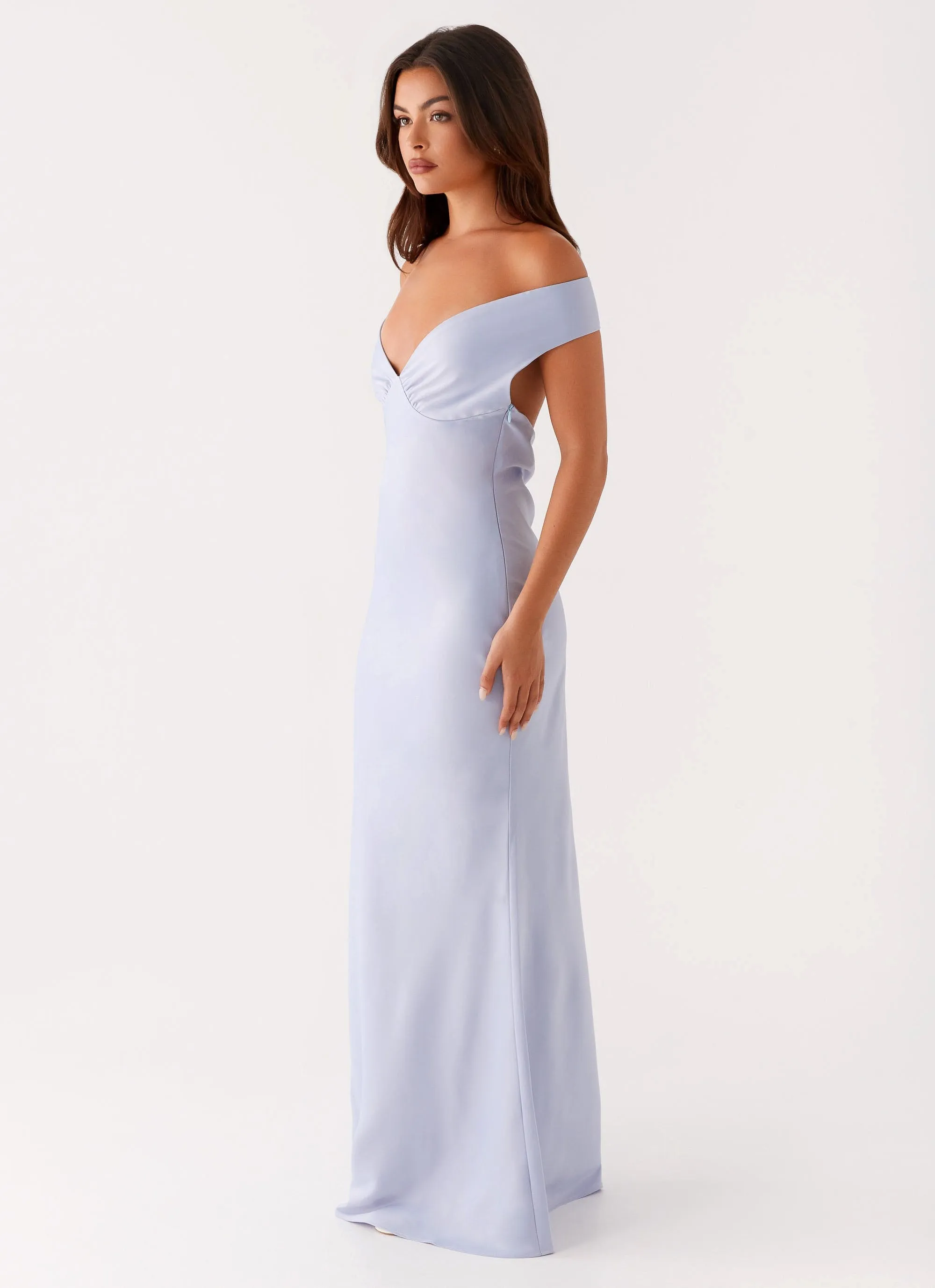 Jenner Maxi Dress - Blue Silky-Feel