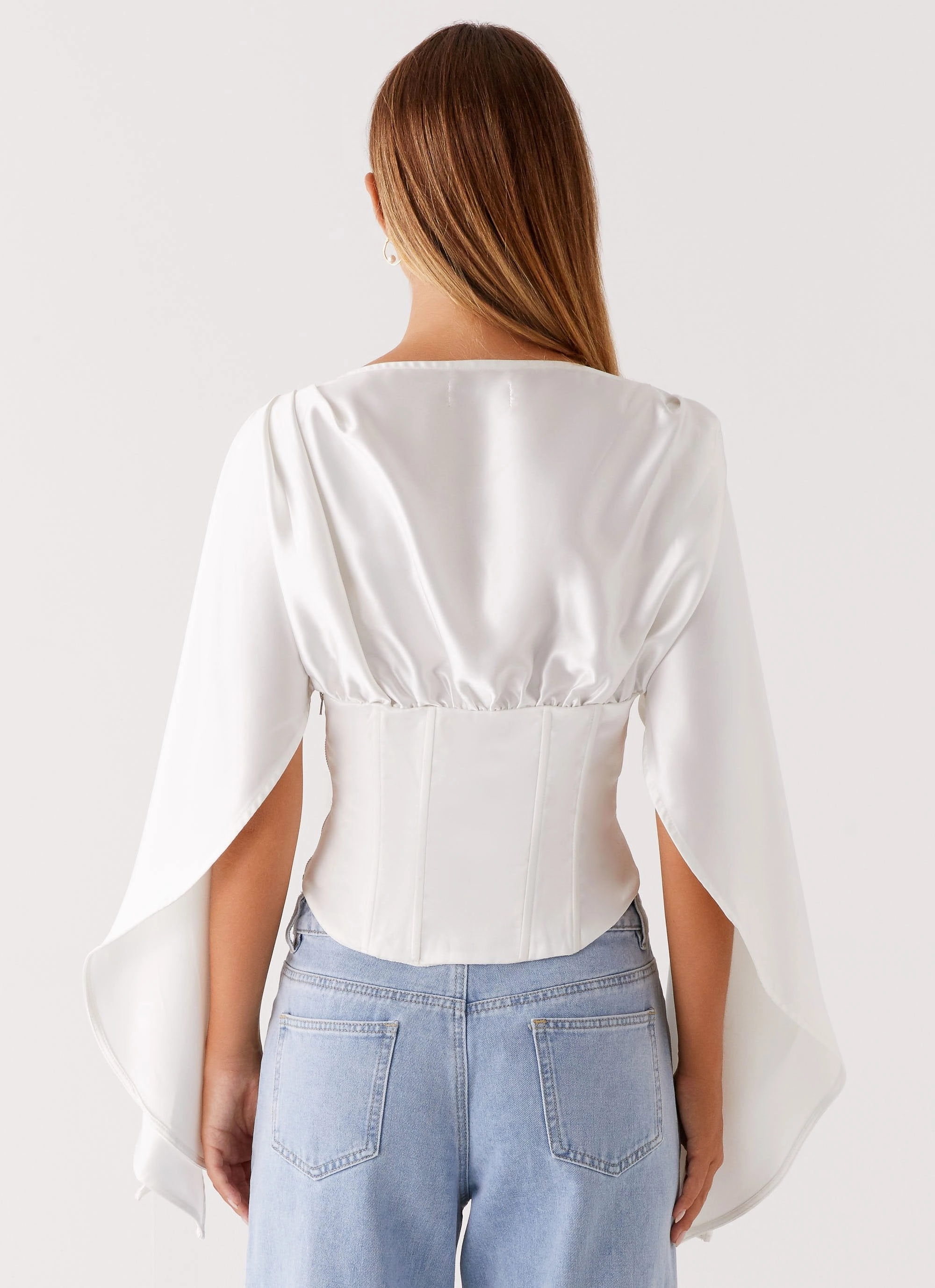 TactileWeave LightweightWeave Jennifer Long Sleeve Corset - Ivory