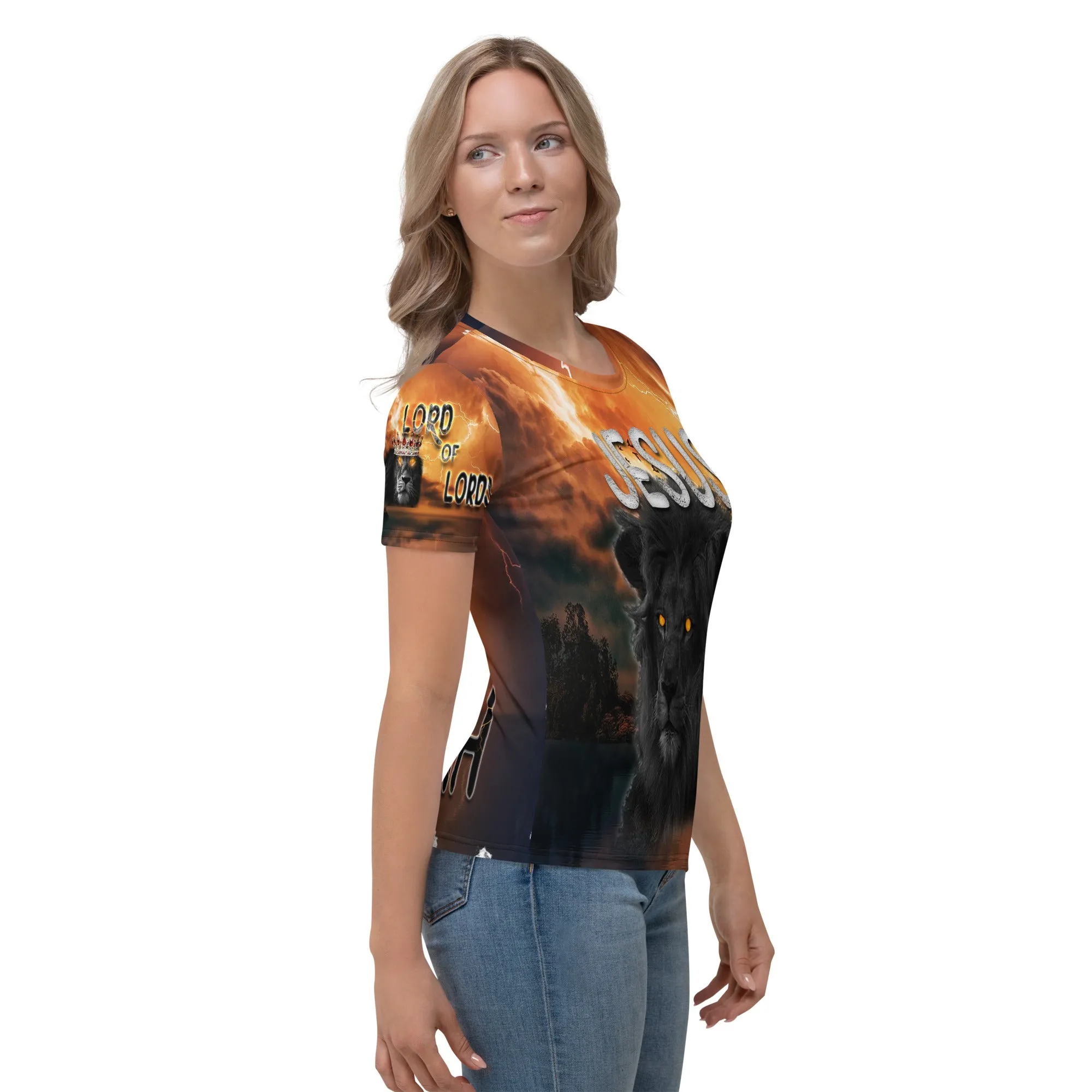 Jesus Lion of Judah AOP - Women's Short Sleeve T-shirt