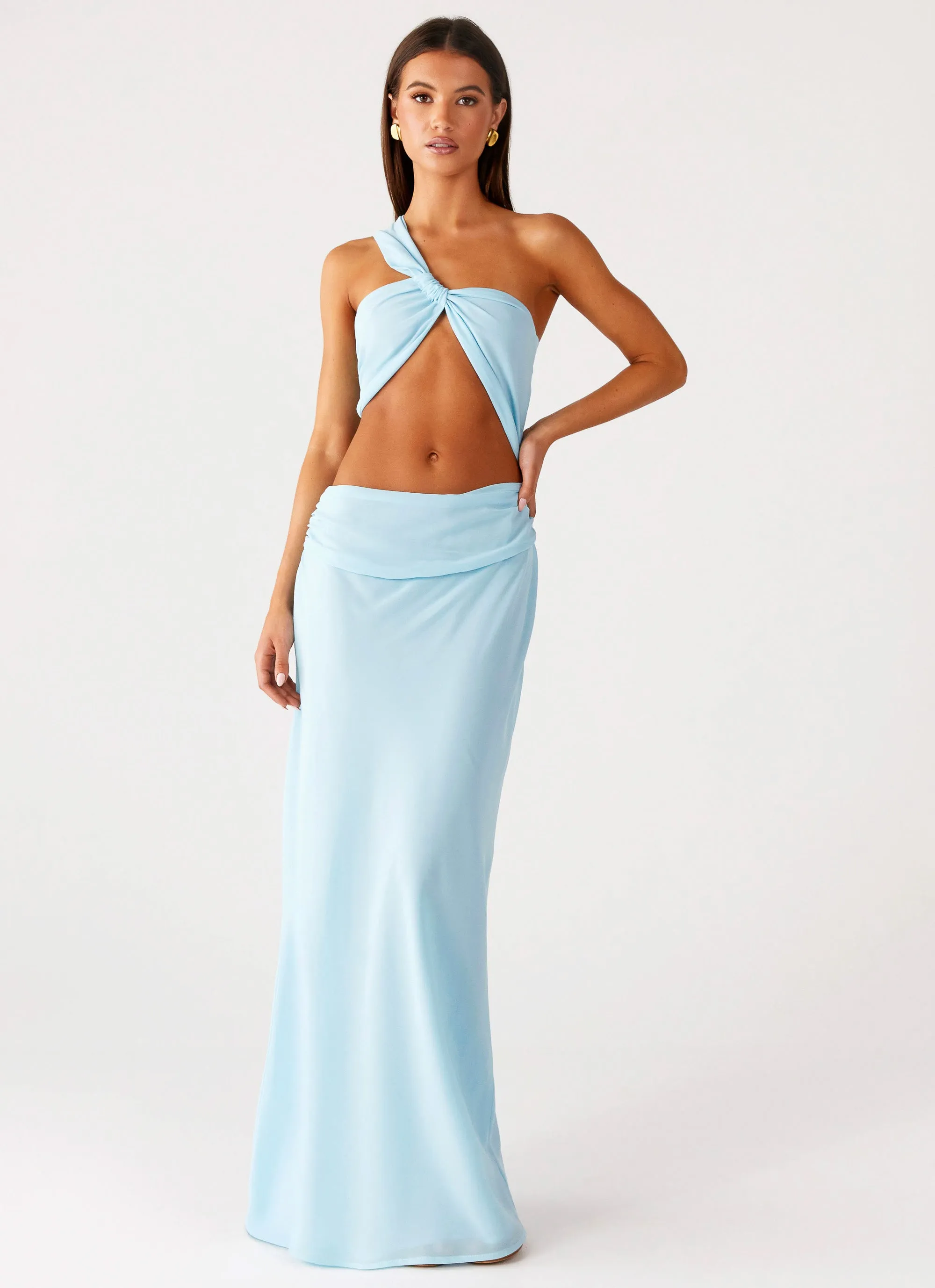 Easy Comfort Cindelle One Shoulder Maxi Dress - Turquoise
