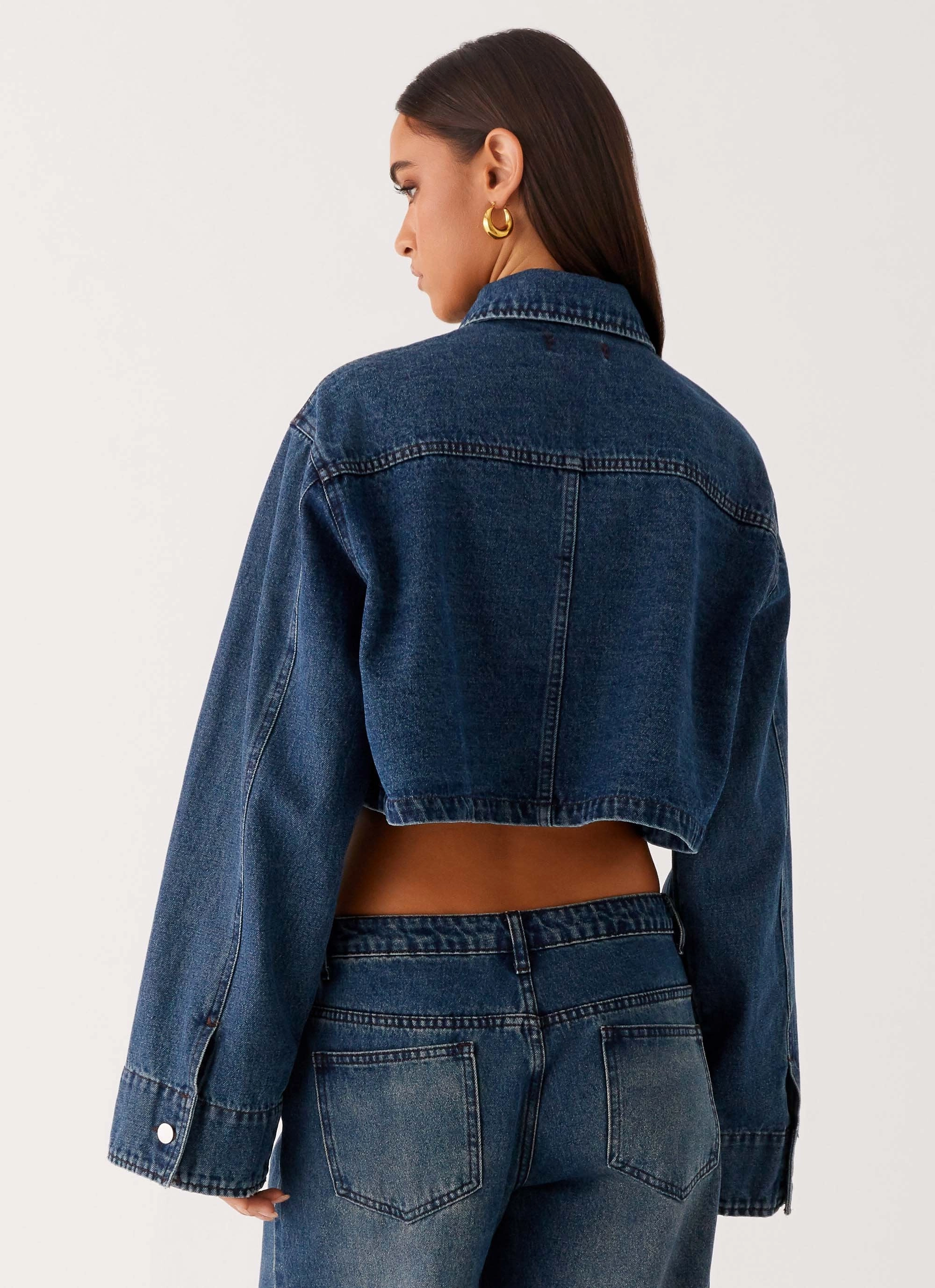 Joan Cropped Denim Jacket - Indigo Eco Friendly Production