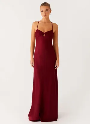 Joanie Maxi Dress - Maroon Chic Look Flattering Shape Wear