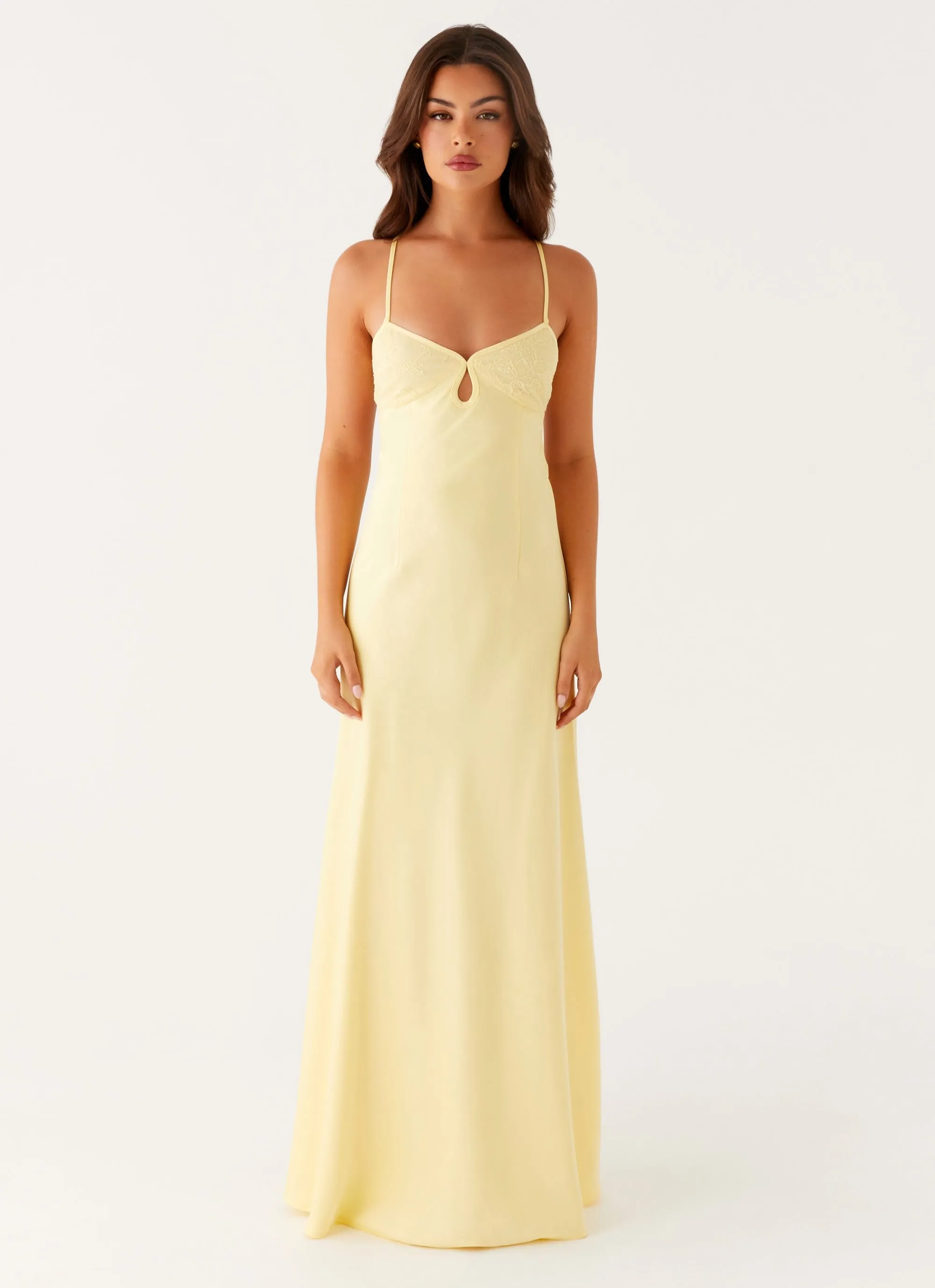Joanie Maxi Dress - Yellow Silky-Lining