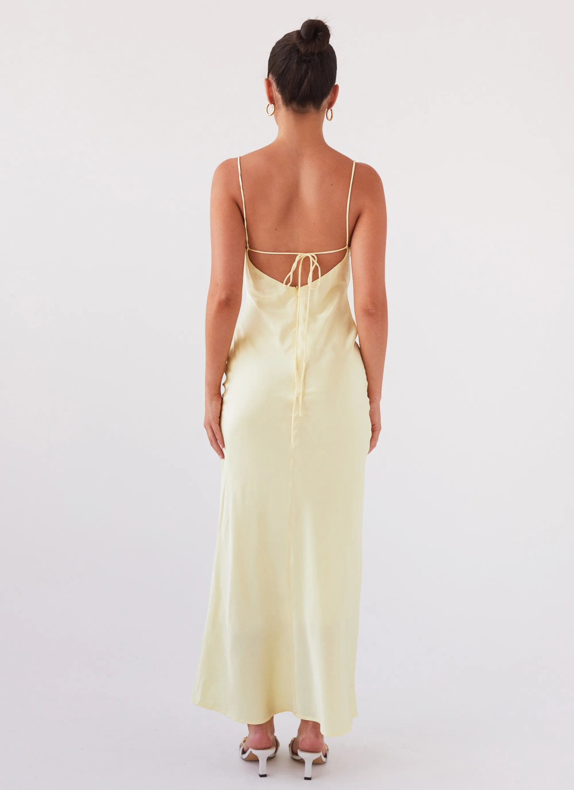 Joanna Satin Maxi Dress - Lemon City-Style Fit Mood