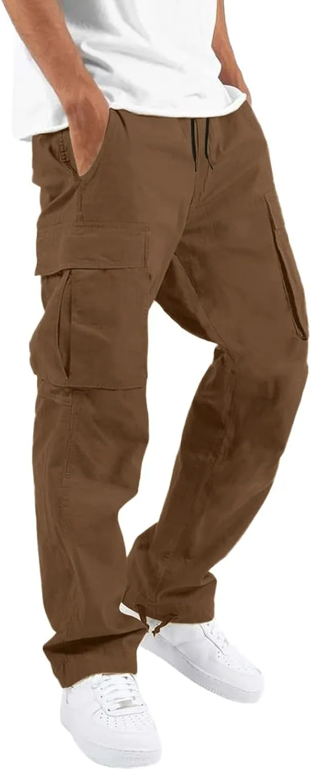 Joggers Pants Man Pants Casual Jogging Sports Elastic with Pockets Men's Men's Pants Heavyweight Fleece Cargo