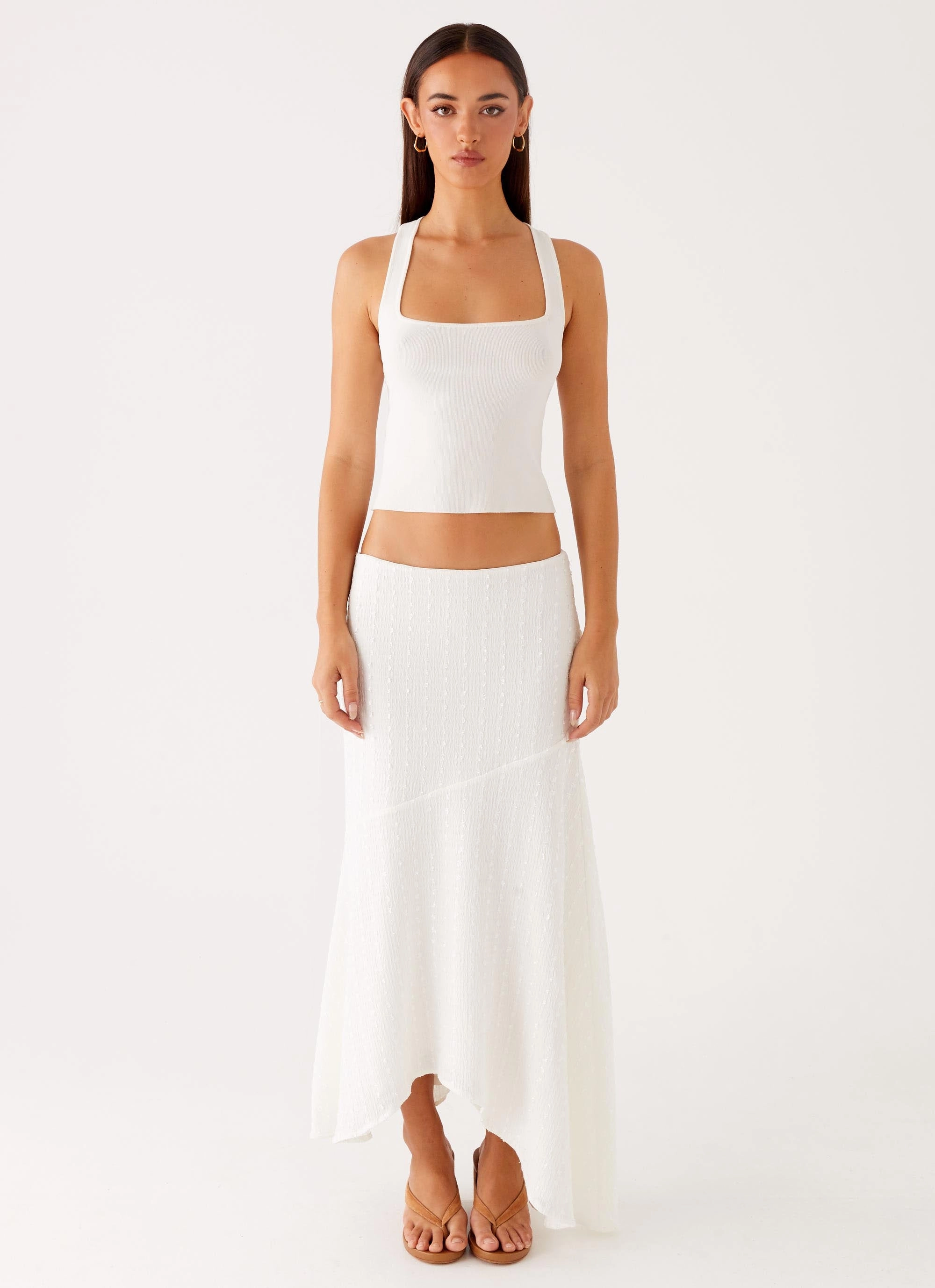 Johanna Knit Top - White Quick Access Pockets Breathable Hoodie