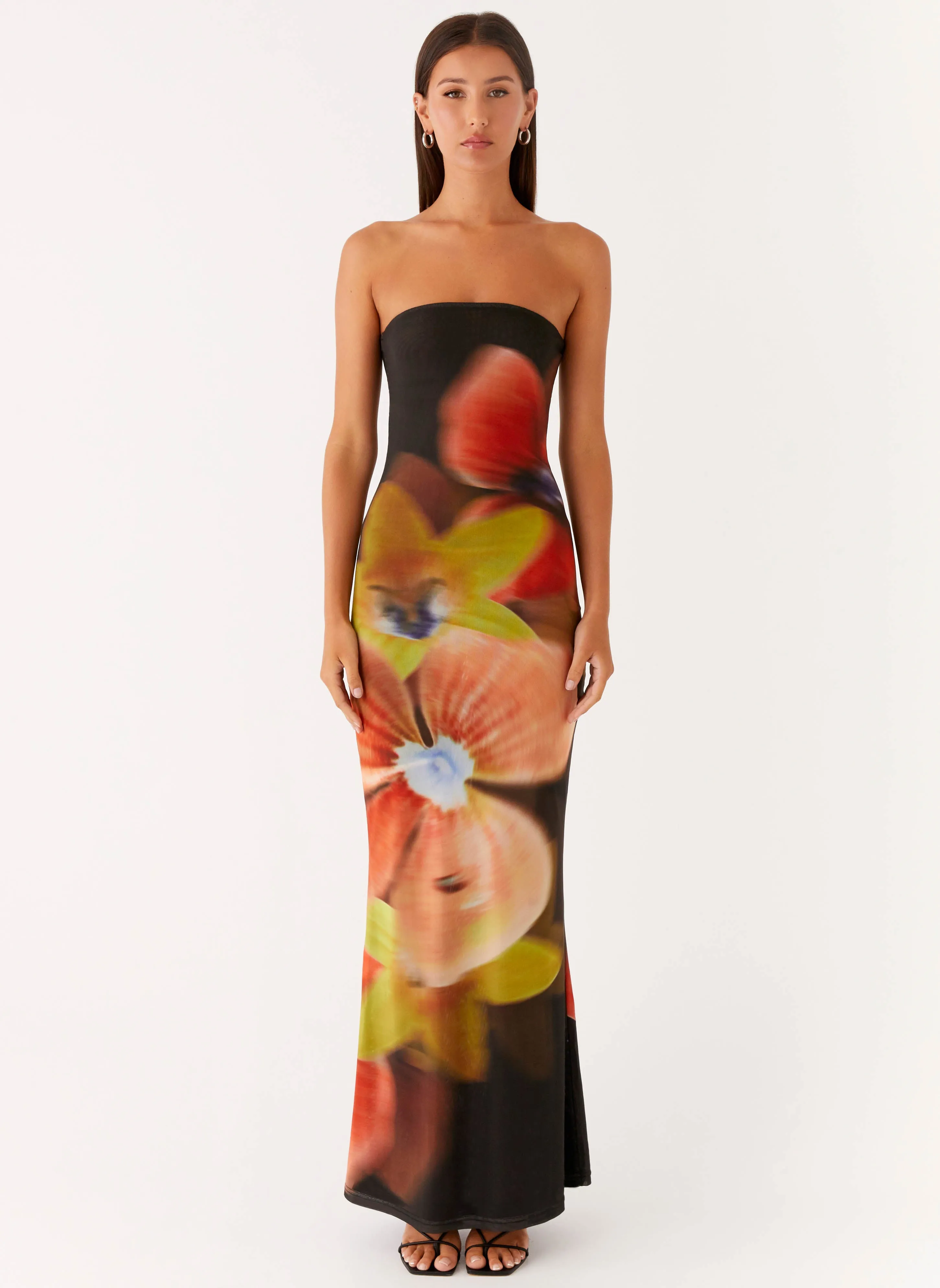 Layered Fabric Jorja Maxi Dress - Moody Floral