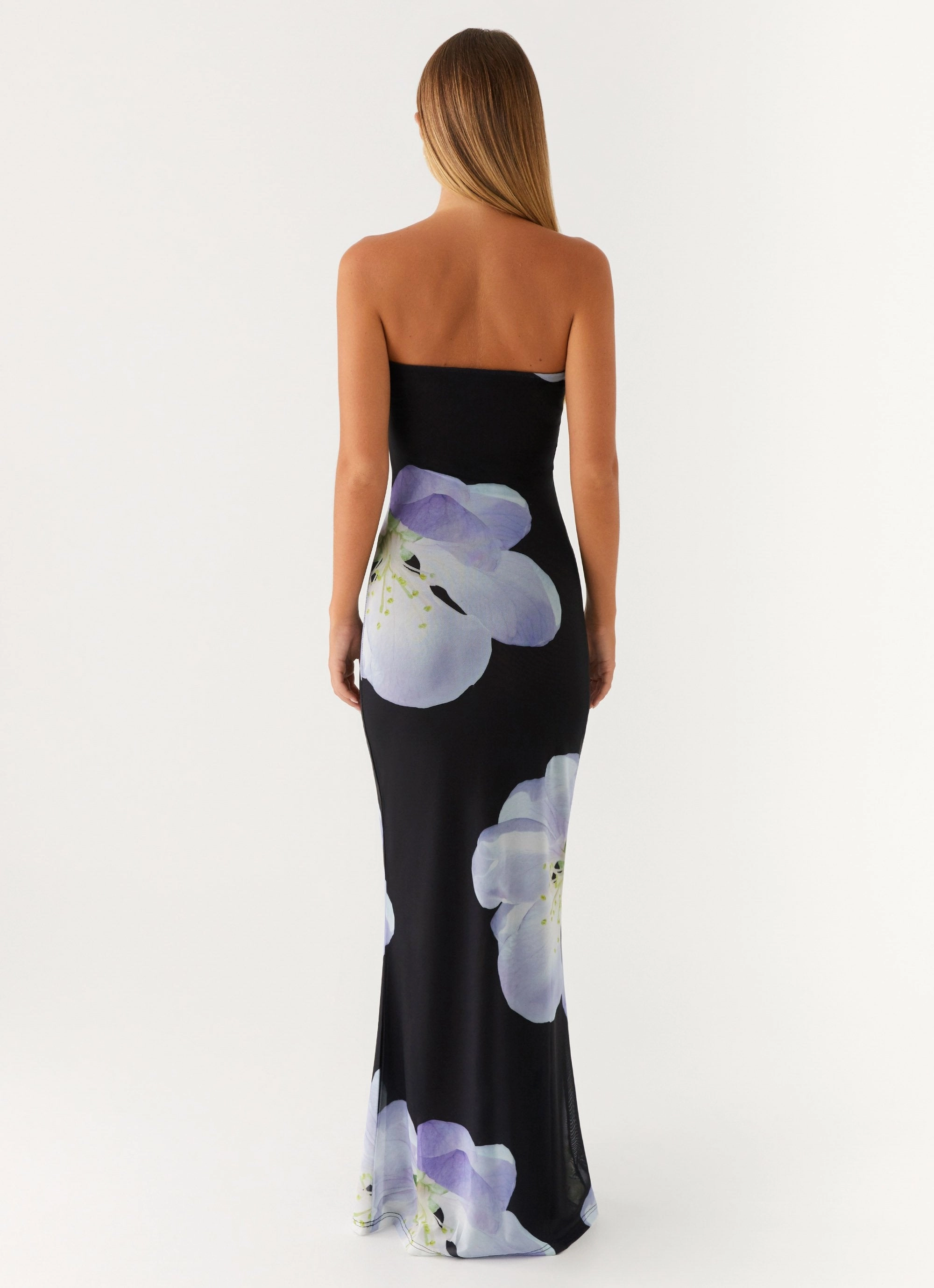 Jorja Maxi Dress - Flower Print Lounge Base Ruffle Hem