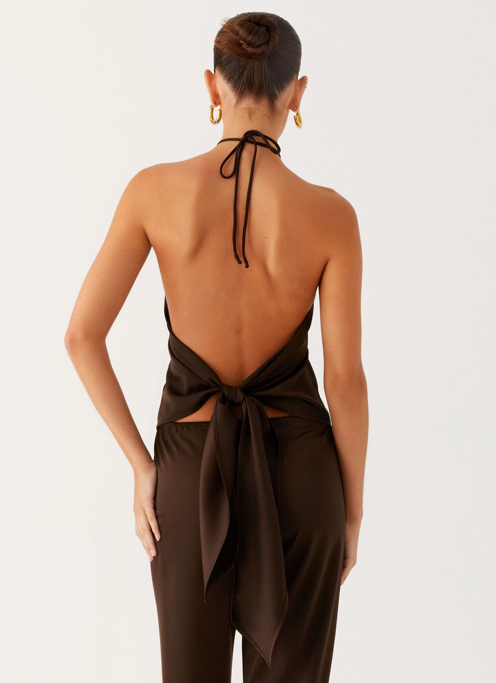 Jorjianna Halter Top - Chocolate 3D Spacer Fabric