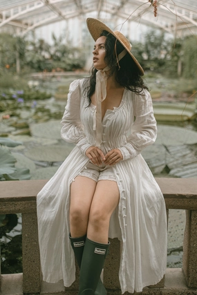 Low Profile Stitching Josefina 19 | Dreamy Pleated Linen Dress Gown