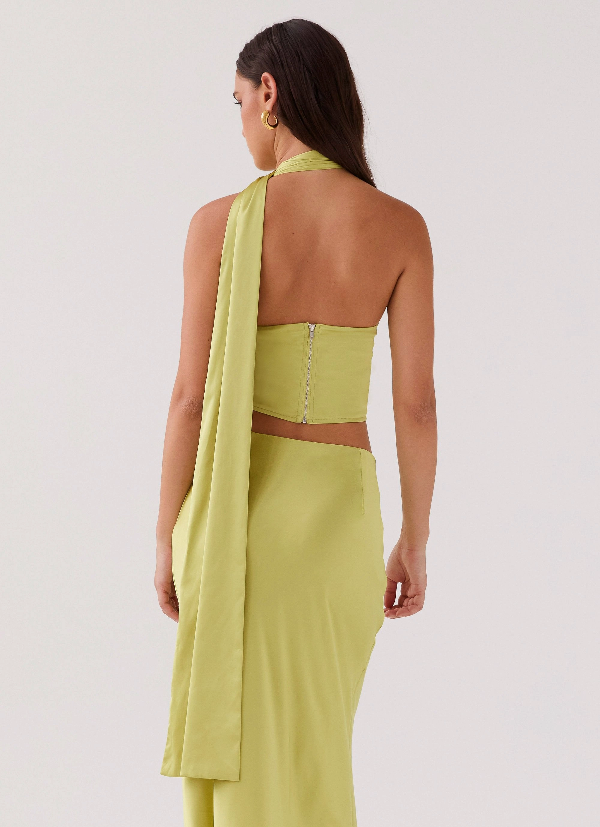 Circular Knit Technology Josefina Scarf Top - Chartreuse