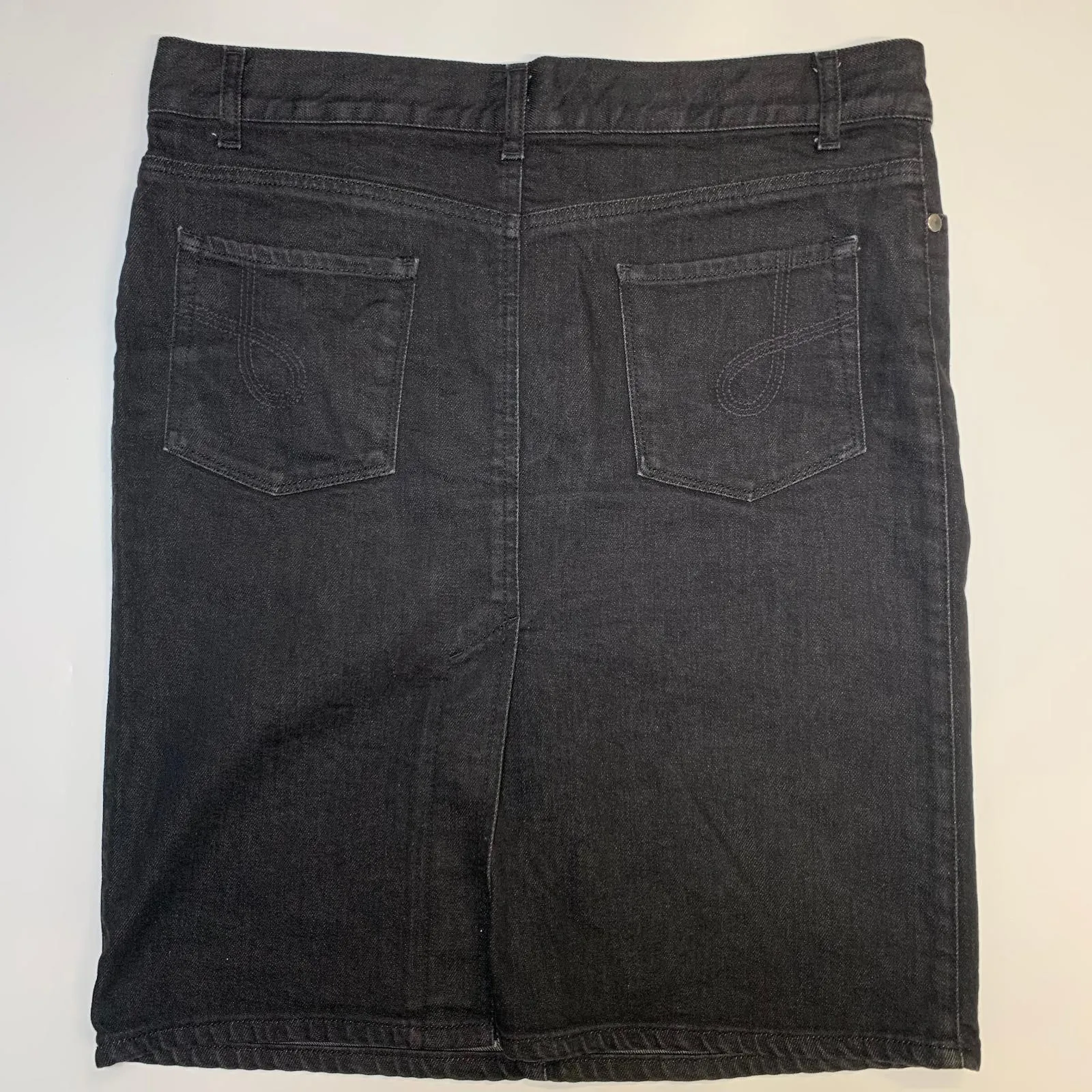 JOSEPH Black Wash Ladies Denim A-Line Knee High Skirt Size UK 14