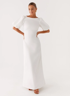 Judy Maxi Dress - White Casual Tones Refined Vibe