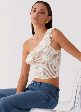 Low Impact Manufacturing Juilette One Shoulder Top - Ivory