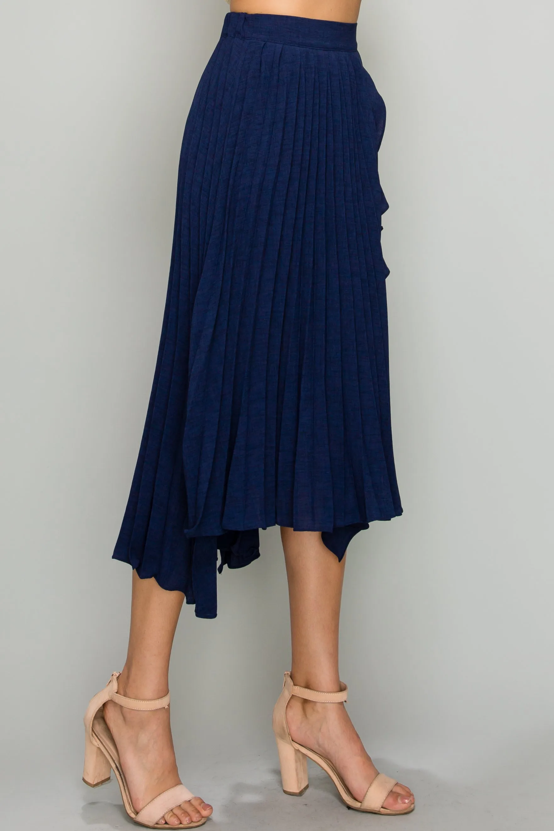 Julia Navy Pleated Skirt