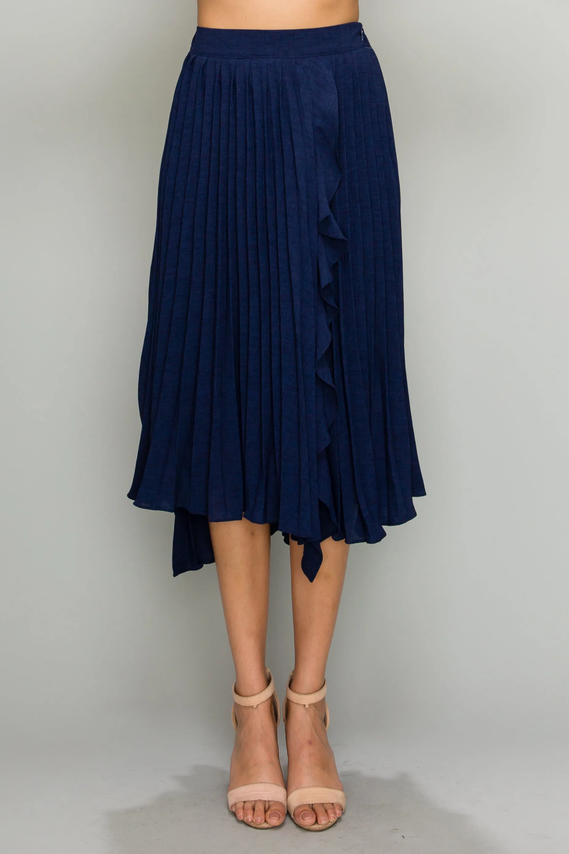 Julia Navy Pleated Skirt